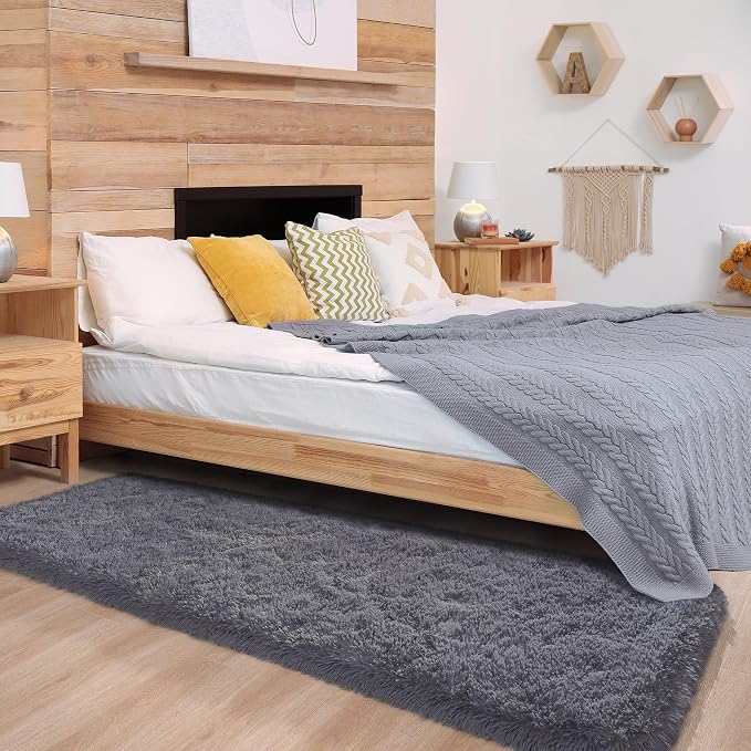 Chicrug Soft Runner Rugs for Bedroom Living Room Plush Fluffy Rug 2x10 Feet - Image 4