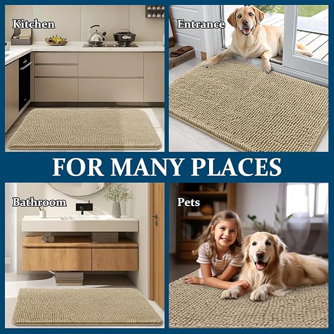 OLANLY Dog Door Mat for Muddy Paws 47x32, Absorbs Moisture and Dirt, Absorbent - Image 8