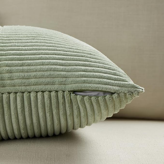 Fancy Homi 2 Packs Sage Green Long Lumbar Decorative Throw Pillow Covers 16x24 - Image 4