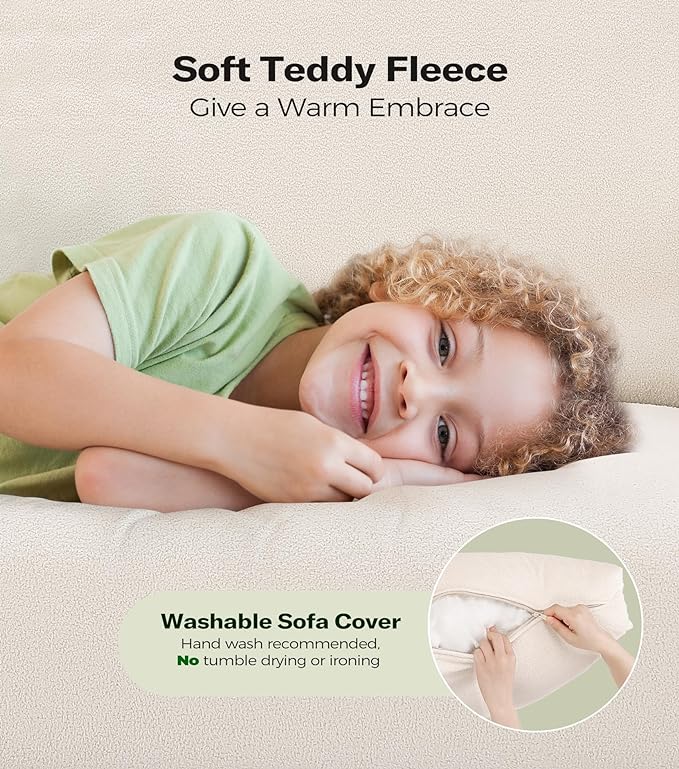 Welzona 83" Couches for Living Room, Teddy Sofa Couch - Image 6