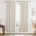 Guken 100% Blackout Linen Curtains 80 Inch Length 2 Panels Set by Guken