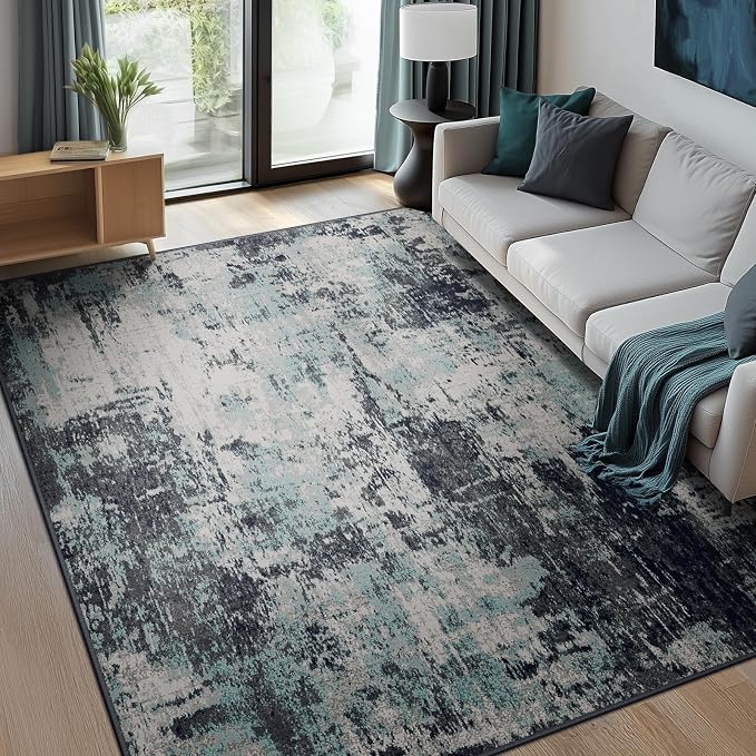 RELEANY Washable Area Rugs 10'x14 Non-Slip Modern Abstract Soft - Image 3