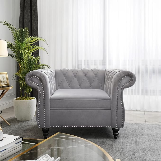 QHITTY 2 Piece Living Room Set, Sectional Chesterfield Sofa Chair Contemporary - Image 8