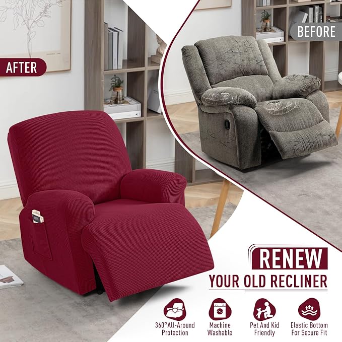 TAOCOCO Oversized Recliner Chair Covers, 1 Seater Streach Recliner Covers Soft - Image 5