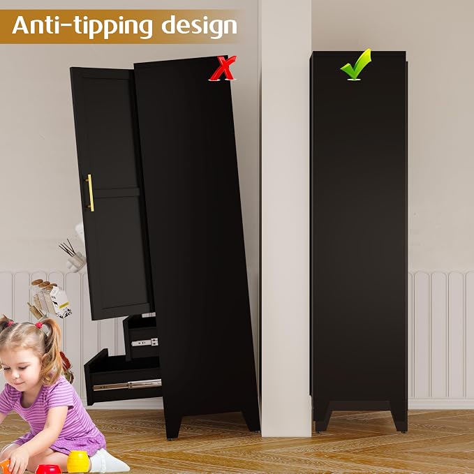 GAIOUS Steel Pantry Cabinet, 2 Adjustable Shelf and 2 Drawers, Freestanding - Image 6