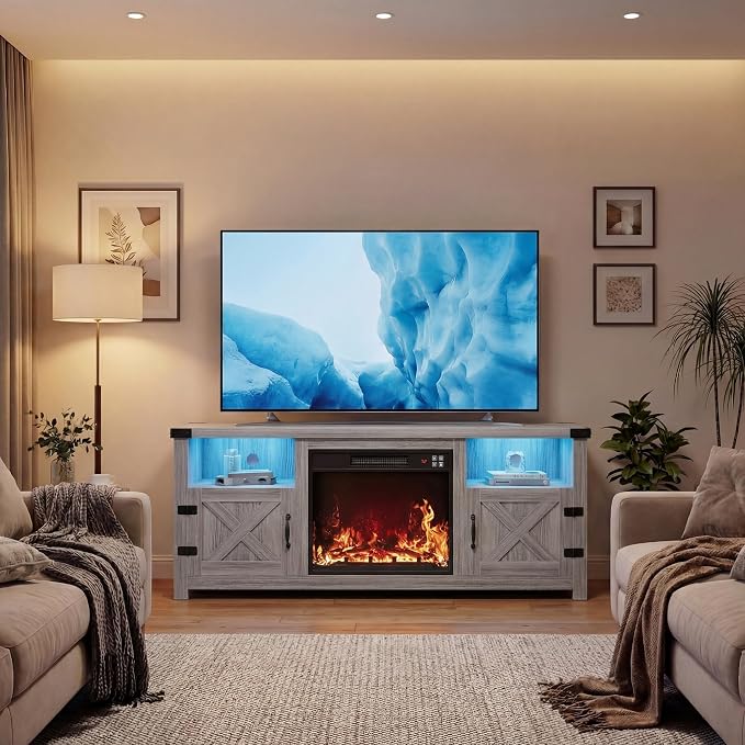 YESHOMY LED Fireplace TV Stand - Image 4