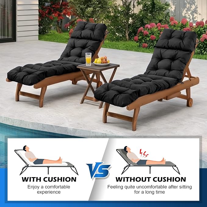 Chaise Lounge Cushions Outdoor, Waterproof & Fade Resistant Patio Lounge Chair - Image 6
