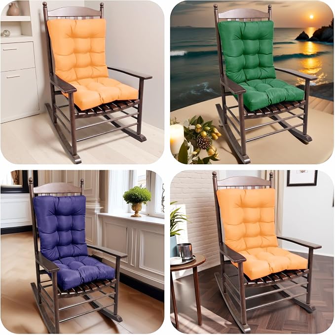 Chair Cushion Set for Rocking Chair, Rocking Chair Cushion, Overstuffed Seat - Image 4