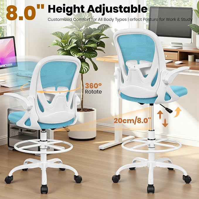 Primy Drafting Chair Tall Office Chair - Image 7