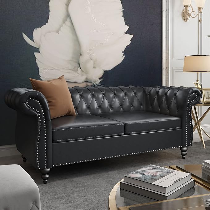 QHITTY 2 Piece Living Room Set, Sectional Chesterfield Sofa Chair Contemporary - Image 8