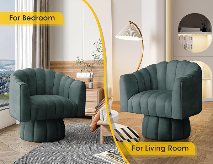 Dewhut Swivel Accent Chair, 360° Swivel Barrel Chair - Image 4
