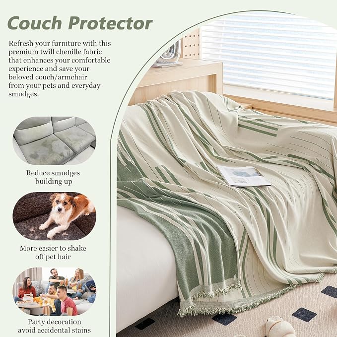 DREAMINGO Armchair Cover Washable Chenille Sofa Protector - Image 3