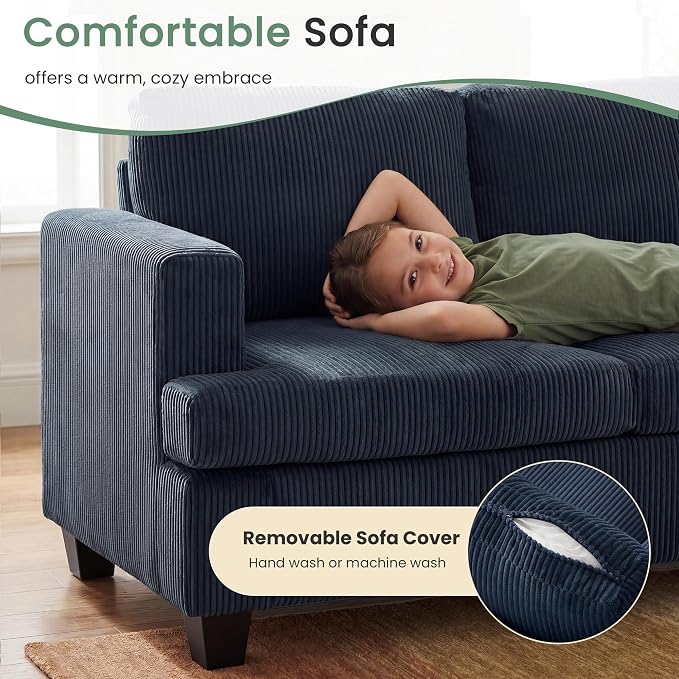 YOUDENOVA Sofa Couch, 3 Piece Set Comfy Sofa, 2 Loveseat & 3 Seater Sofa - Image 5
