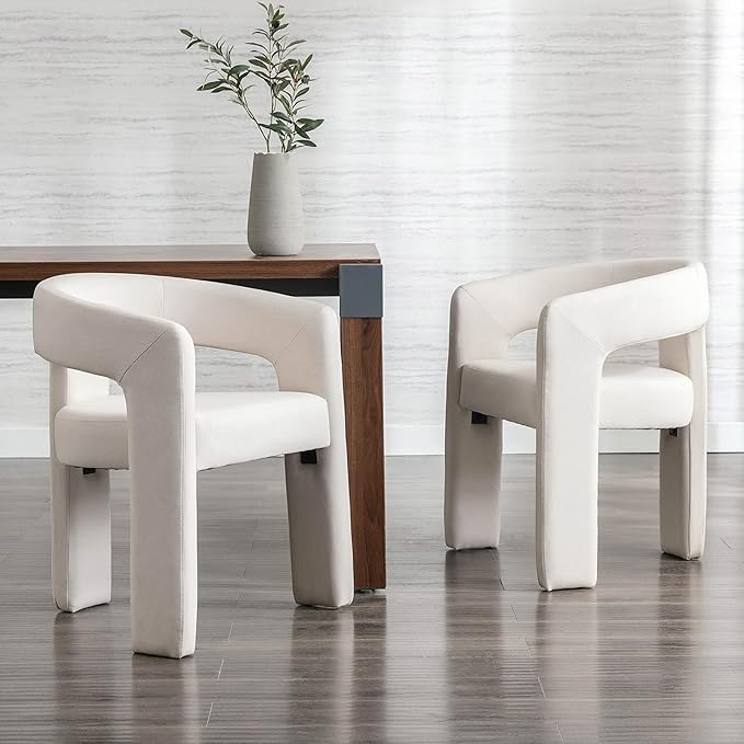 RIVOVA Modern Barrel Dining Chairs Set of 8, Velvet Upholstered Accent Side - Image 7