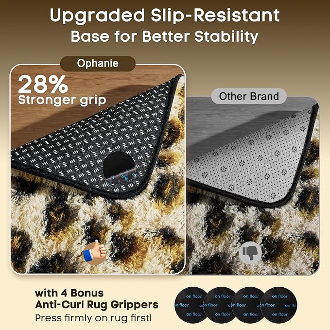 Ophanie Leopard Rugs for Bedroom Living Room, Cheetah Print Rug Fluffy Shag - Image 4