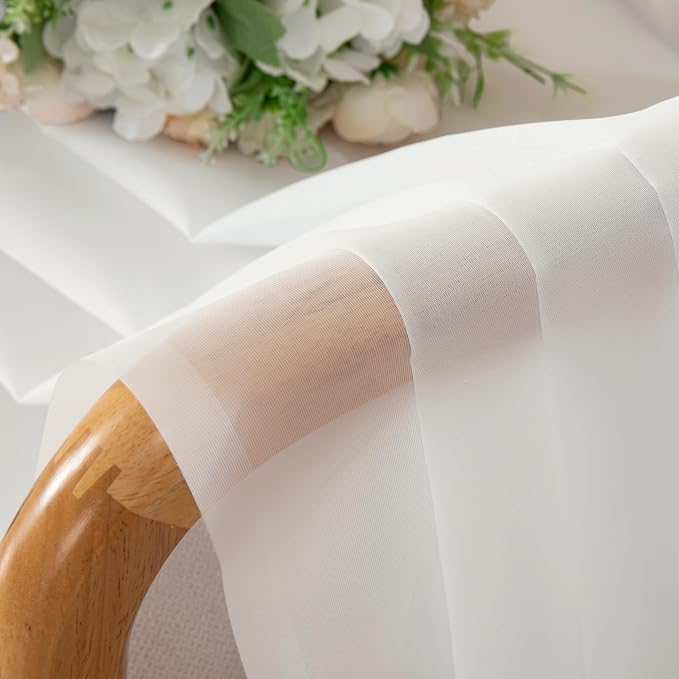 Aiyufeng Voile Sheer Ivory Curtains - Image 7
