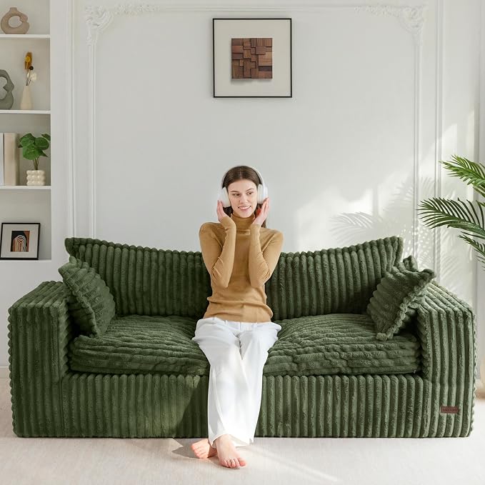 MAXYOYO 76" Sofa Couch, Loveseat Boneless Couch in a Box, Upholstered Small by MAXYOYO