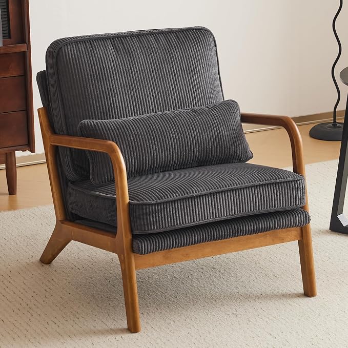 VINGLI Upgraded Premium Corduroy Accent Chair, Upholstered Arm Chair, Solid - Image 7