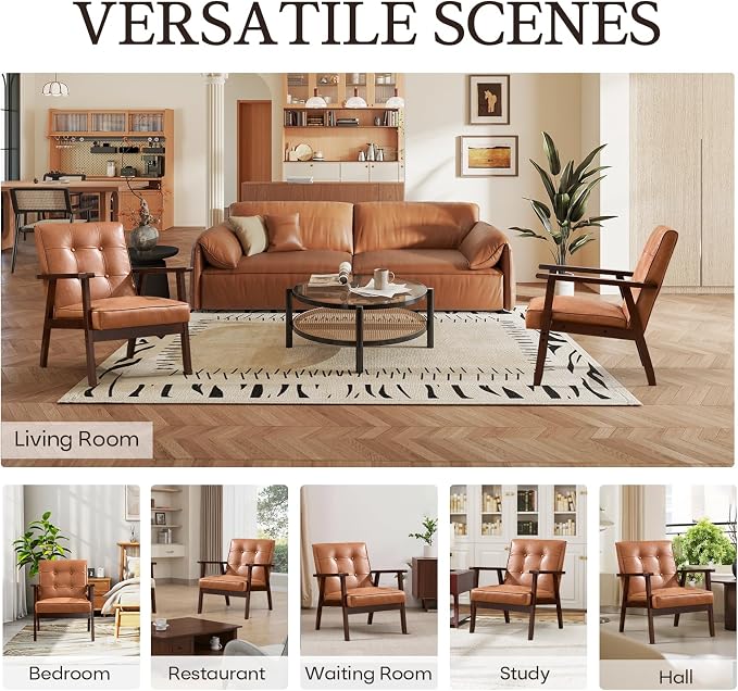 Bonzy Home Mid Century Modern Accent Chair Set of 2 - Image 7