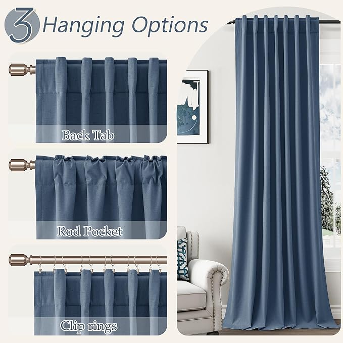 Guken 100% Blackout Curtains 90 Inch Length 2 Panels Set - Image 6