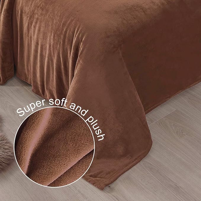 Exclusivo Mezcla Twin Size Flannel Fleece Velvet Plush Bed Blanket as Bedspread - Image 6
