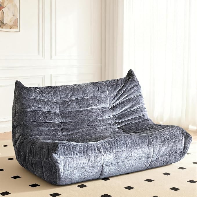 Bean Bag Chair, 2 Seater Lazy Bean Bag Sofa Memory Foam Couch, Giant Bean Bag by Cansunna