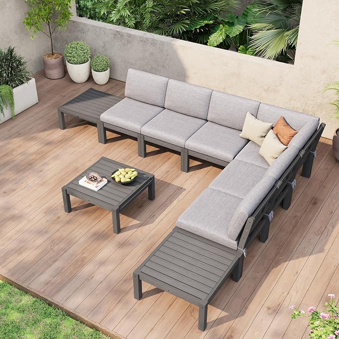 Stoog 11-Piece Patio Furniture Set, All-Weather Outdoor Sectional Sofa Set - Image 7