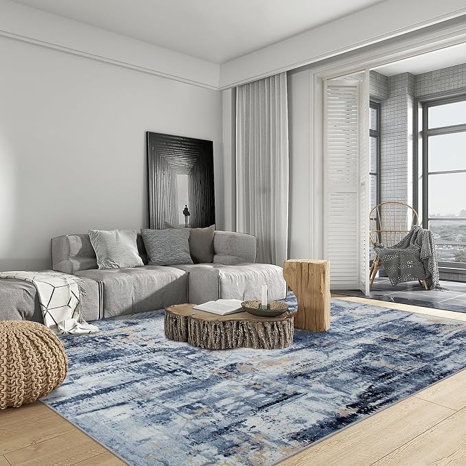 4x6 Area Rugs Washable Rug: Modern Abstract Living Room Rug Soft Anti-Skid Thin - Image 2