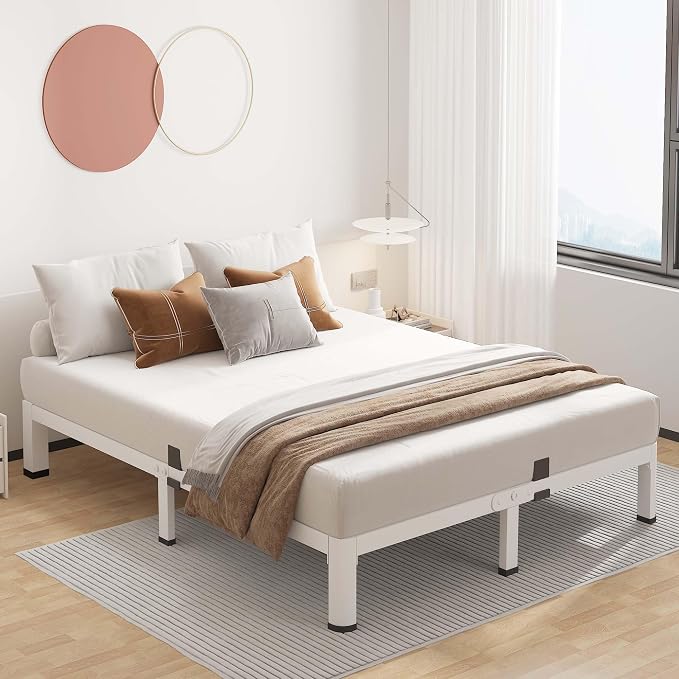 ROIL 7 Inch White King Bed Frame - Image 6