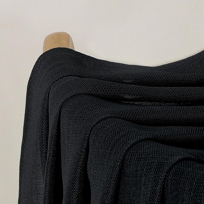Chyhomenyc Black Semi Sheer Curtains 84 Inches Long 2 Panels Set, Light - Image 9