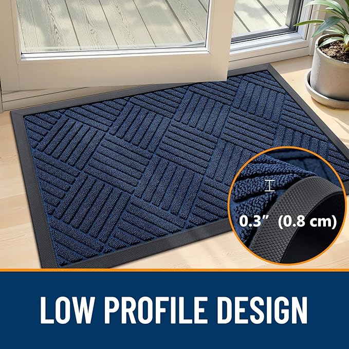 OLANLY Front Door Mat Outside Entrance 71x47, Heavy Duty Sturdy Natural Rubber - Image 4
