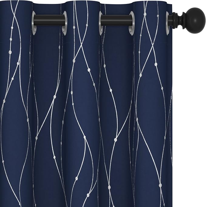 Deconovo Navy Blue Curtains, 42 x 72 Inch, Thermal Insulated Soundproof Privacy by Deconovo