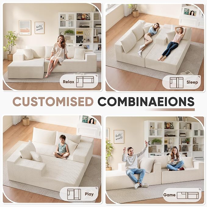 Homall 108" Modular Sectional Sofa, Boneless Couch - Image 6