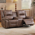 EBELLO Faux Leather Manual Recliner Loveseat, 2 Seater Reclining Sofa Chair by EBELLO