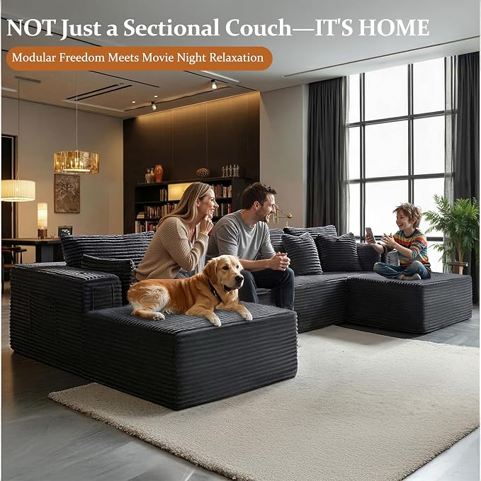 37" Cloud Sectional Couch Ottoman - Image 4