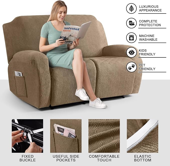 Timeles Recliner Covers Recliner Loveseat Covers Reclining Couch Covers Sofa - Image 3