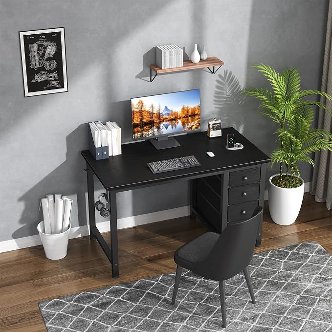 Lufeiya Small Gaming Desk with 4 Drawers, 40 Inch Kids Girls Teen Cute Study - Image 2