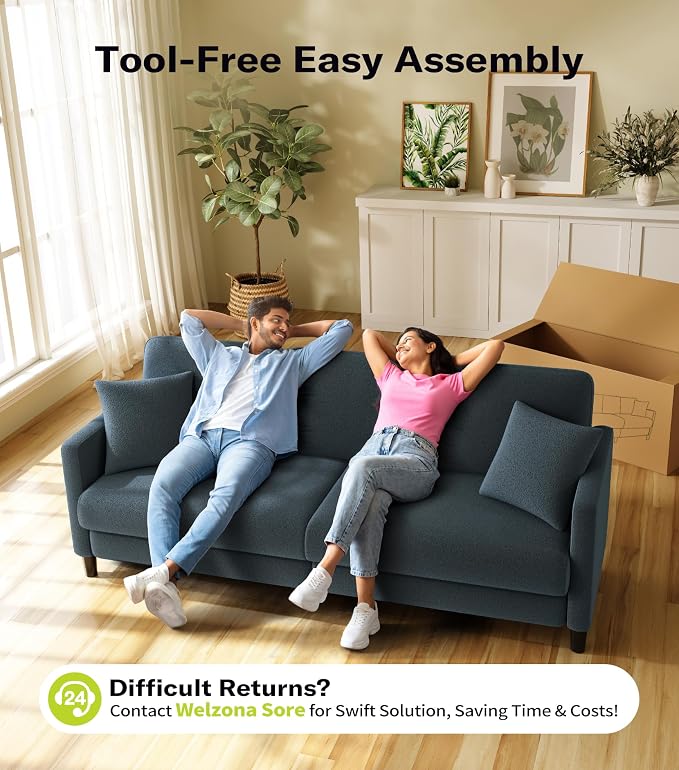 Welzona 83" Couches for Living Room, Teddy Sofa Couch, Comfy Sofas for Living - Image 6