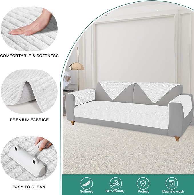Foxdecor Couch Arm Covers Sofa Arm Cover, Arm Chair Covers Set of 2, Non-Slip - Image 2