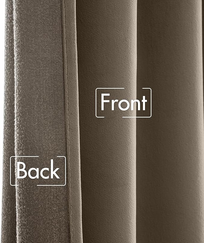 MIULEE Taupe Velvet Curtains 84 inches - Image 6