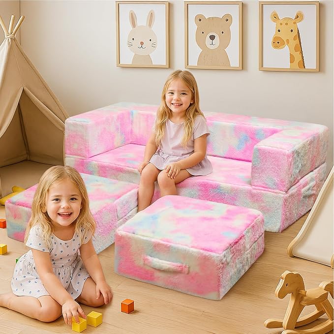 Cvortll Modular Kids and Toddler Play Couch, Convertible Folding Sofa, 3-in-1 - Image 5