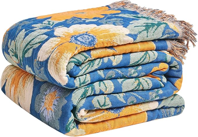LUTBM Boho Throw Blanket for Bed Cotton Summer Blankets for Bedroom Living Room by LUTBMFindYourFreeSpiritatHome