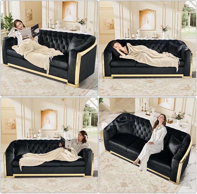 DAMAIFROM Mid Century Modern Chesterfield Sofa Couch, 5 Seat Tufted Sofas - Image 7