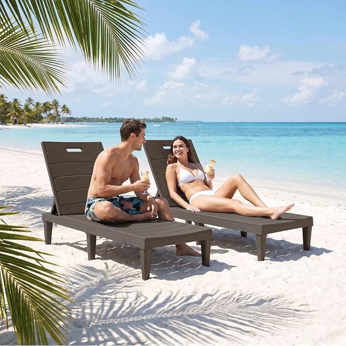 Greesum Outdoor Chaise Lounge Chairs Set of 4 - Image 7