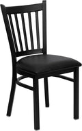 Flash Furniture 4 Pack HERCULES Series Black Vertical Back Metal Restaurant by FlashFurniture