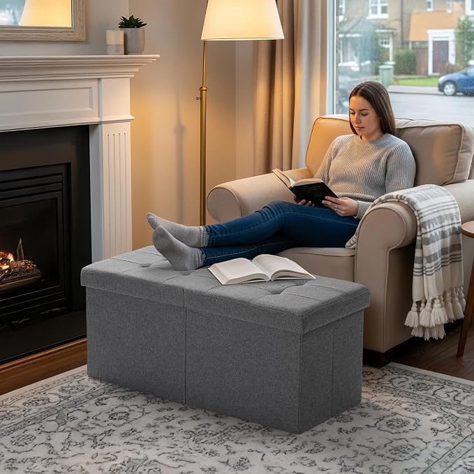 30.5-INCH Storage Ottoman Bench, Footrest - Image 6
