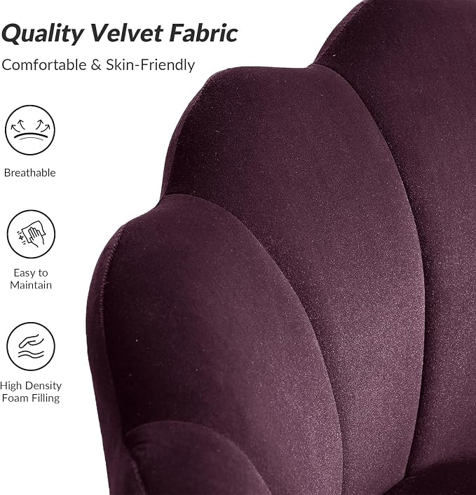 HULALA HOME Modern Velvet Accent Chair - Image 4