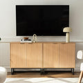 EYYTHUNG Fluted Cabinets with Storage Set of 2, Sideboard Buffet Cabinet with by EYYTHUNG