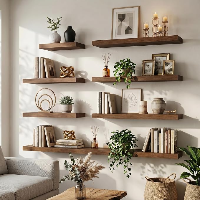FLYJOE Floating Shelves for Wall, 32 Inch Floating Shelves Set of 2, Kitchen - Image 3