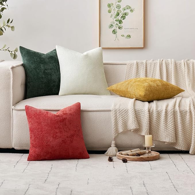 MIULEE Pack of 2 Couch Throw Pillow Covers 18x18 Inch Neutral Pure White Modern - Image 2